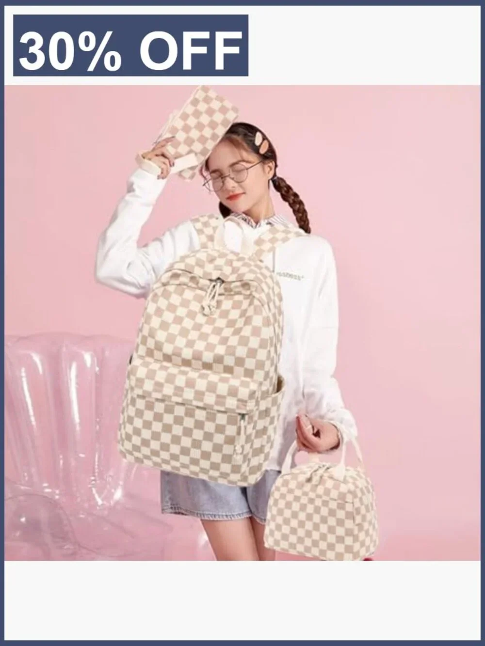 School Backpack Set Girls Laptop Bookbag Daypack 15